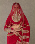 Red Son-Patti Saree
