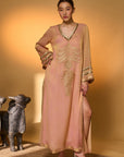 Baby Pink Moonfield Embroidered Kaftan