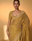 Gold Droopy Bloom Gota Saree