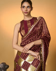 Plum Corncrest Gota Saree