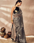 Black Striped Zari Saree - Ready to Ship