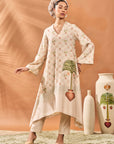 Ivory Checkers Bloom Kurta Set