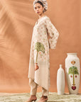 Ivory Checkers Bloom Kurta Set