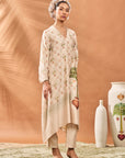 Ivory Checkers Bloom Kurta Set