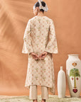 Ivory Checkers Bloom Kurta Set