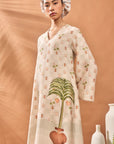 Ivory Checkers Bloom Kurta Set