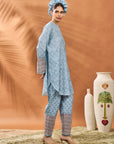 Blue Blooming Board Tunic Set