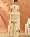 Cream Wildscape Kurta & Sharara Set