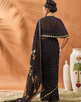 Black Striped All Fours Saree