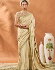 Sage Green Striped All Fours Saree