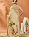 Sage Green Striped All Fours Saree