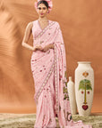 Pink Checkers Spade Bloom Saree