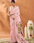 Pink Checkers Spade Bloom Saree