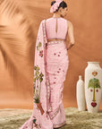 Pink Checkers Spade Bloom Saree