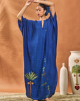 Navy Blooming Board Kaftan