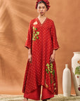 Rust Spade Blossom Kaftan Set