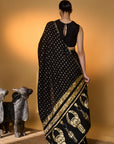 Black Tribal Mask Saree