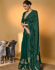 Emerald Green Palm Tree Saree