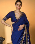 Navy Blue Amber Arches Saree