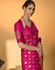 Rani Pink Chand Phool Saree