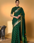 Green Trpoical Amber Arches Saree