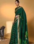 Green Trpoical Amber Arches Saree