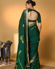 Green Trpoical Amber Arches Saree