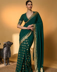 Green Trpoical Amber Arches Saree