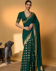 Green Trpoical Amber Arches Saree