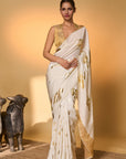 Ivory Ganesh Saree
