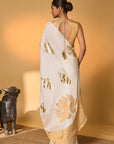 Ivory Ganesh Saree