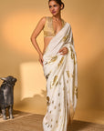 Ivory Ganesh Saree