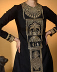 Black Khidki Kurta Set