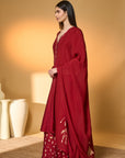 Red Deer Totem Kurta Set