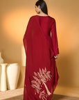 Red Deer Totem Kurta Set