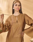 Tan Trellis Palm Kaftan
