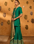 Green Gilded Sharara Set