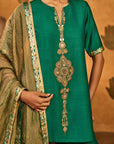 Green Gilded Sharara Set