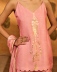 Champagne Pink Tribal Whisper Sharara Set
