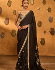 Black Wishdrop Gota Saree