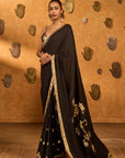 Black Wishdrop Gota Saree