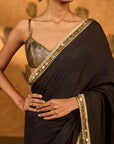 Black Wishdrop Gota Saree