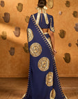 Mocha And Sapphire Moonfish Saree