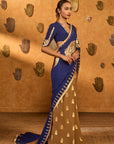 Mocha And Sapphire Moonfish Saree