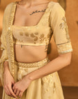 Ivory Sakura Tissue Lehenga Set