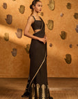 Black Stillwater Bloom Saree