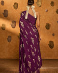 Berry Cherry Wine Saree