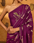 Berry Cherry Wine Saree