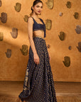 Navy Blue Snow Light Stitched Saree