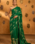 Green Cherry Wine Saree